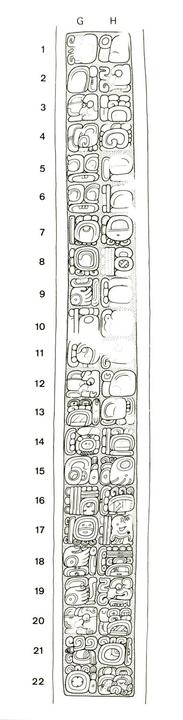 Drawing of Naranjo, Stela 23, right, 2004.15.6.2.44