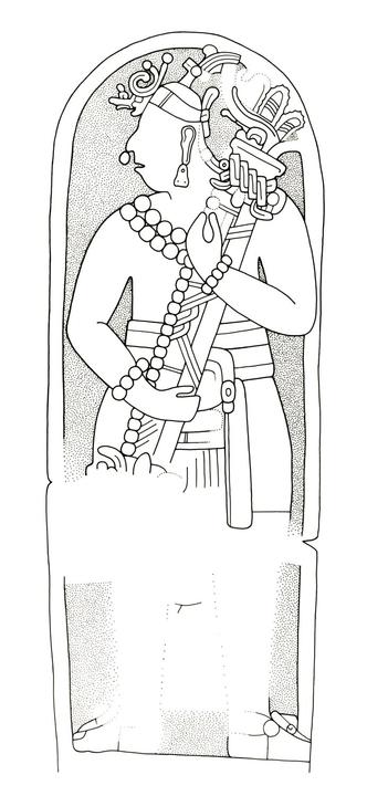 Drawing of Naranjo, Stela 25, front, 2004.15.6.3.1