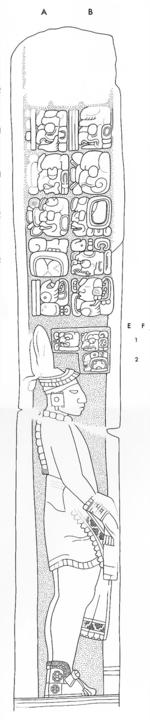 Drawing of Piedras Negras, Stela 11, left, 2004.15.6.19.36