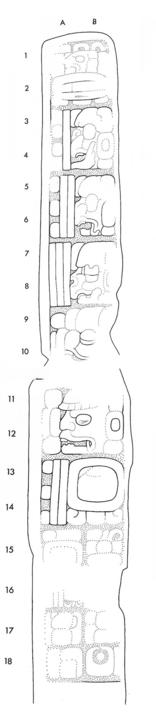 Drawing of Piedras Negras, Stela 1, left, 2004.15.6.19.2