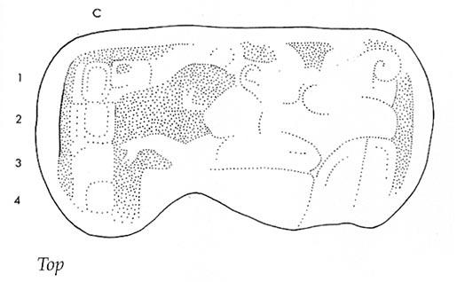 Drawing of Piedras Negras, Stela 2, top, 2004.15.6.19.7