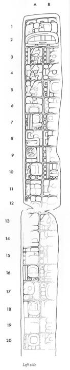 Drawing of Piedras Negras, Stela 3, left, 2004.15.6.19.9