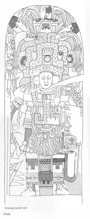 Drawing of Piedras Negras, Stela 7, front, 2004.15.6.19.20