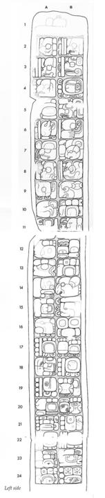 Drawing of Piedras Negras, Stela 8, left, 2004.15.6.19.24
