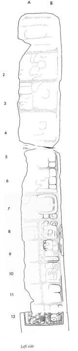 Drawing of Piedras Negras, Stela 9, left, 2004.15.6.19.30