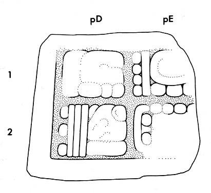 Drawing of Tonina, Monument 1, side p2, 2004.15.6.14.2