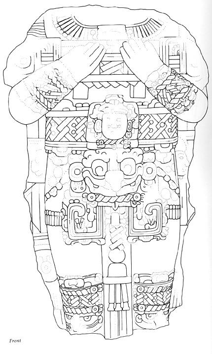 Drawing of Tonina, Monument 12, front, 2004.15.6.14.22
