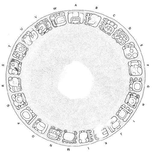 Drawing of Tonina, Monument 111, disc A-W, 2004.15.6.16.8