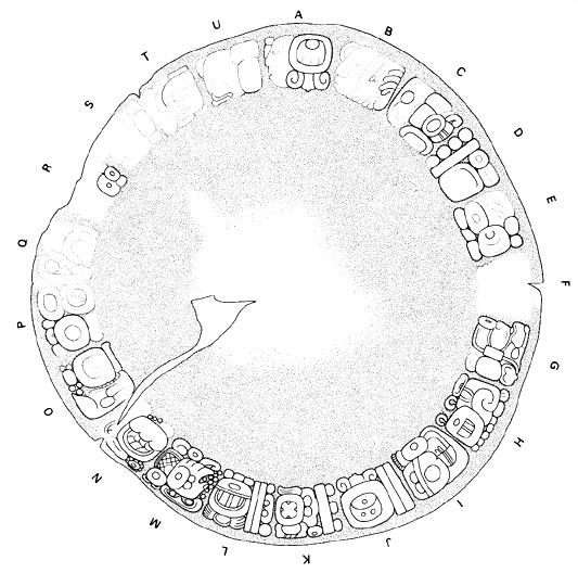 Drawing of Tonina, Monument 113, disc A-U, 2004.15.6.16.9
