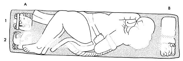 Drawing of Tonina, Monument 125, front, 2004.15.6.16.16