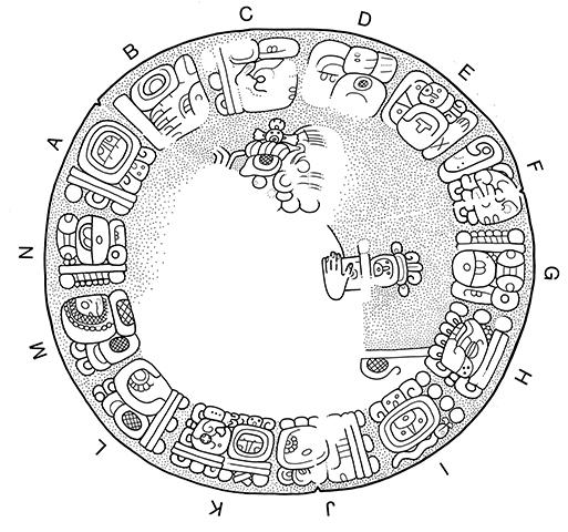 Drawing of Tonina Monument 149