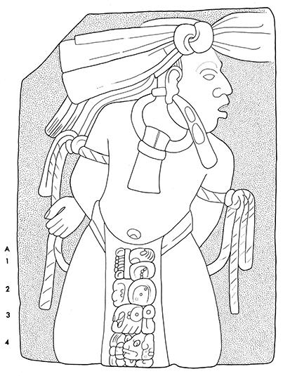 Drawing of Tonina Monument 153