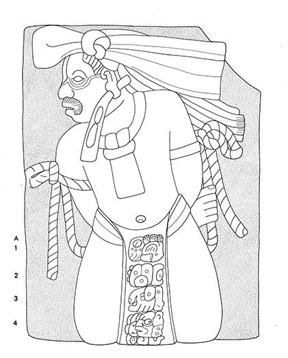 Drawing of Tonina Monument 154