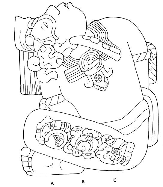 Drawing of Tonina Monument 155