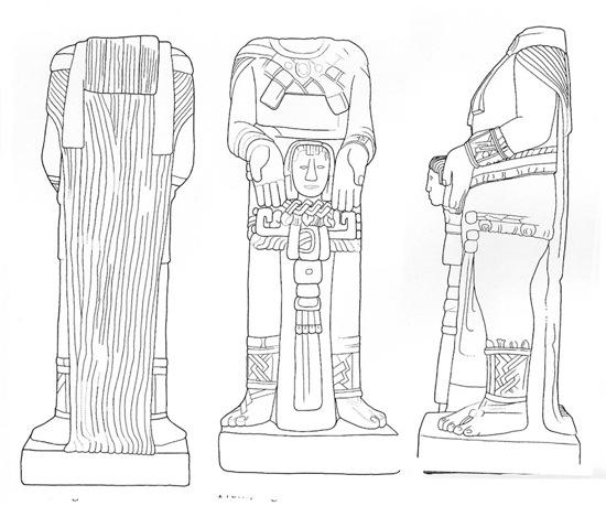 Drawing of Tonina Monument 163