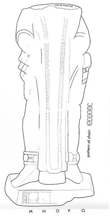 Drawing of Tonina Monument 166 front
