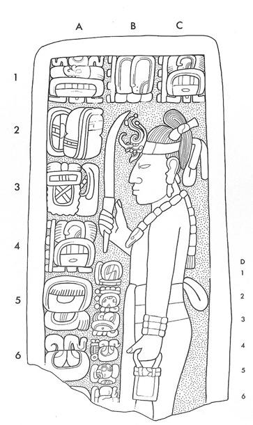 Drawing of Tonina Monument 173