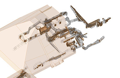 Rendering of tunnel system, Copan, Honduras.