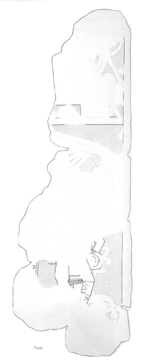 Drawing of Tzum, Stela 6.