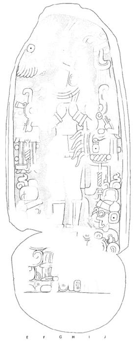 Drawing of Uaxactun, Stela 3, front, 2004.15.6.13.3