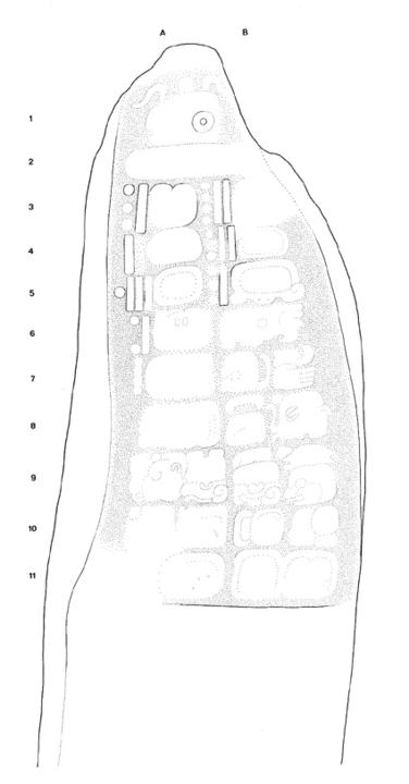 Drawing of Uaxactun, Stela 9, back, 2004.15.6.13.18