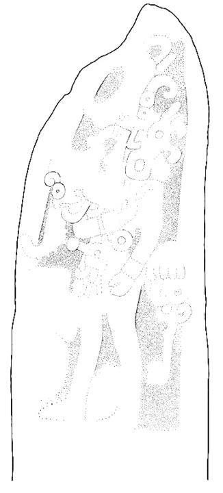Drawing of Uaxactun, Stela 9, front, 2004.15.6.13.17