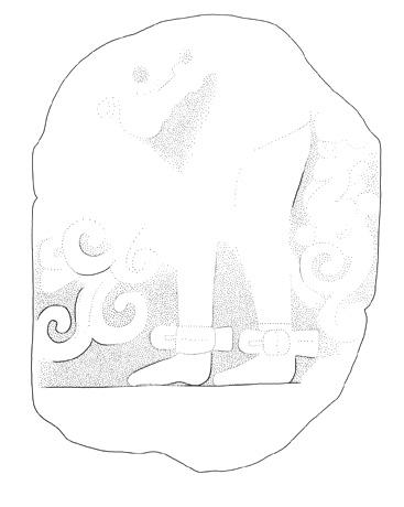 Drawing of Uaxactun, Stela 10, front, 2004.15.6.13.19