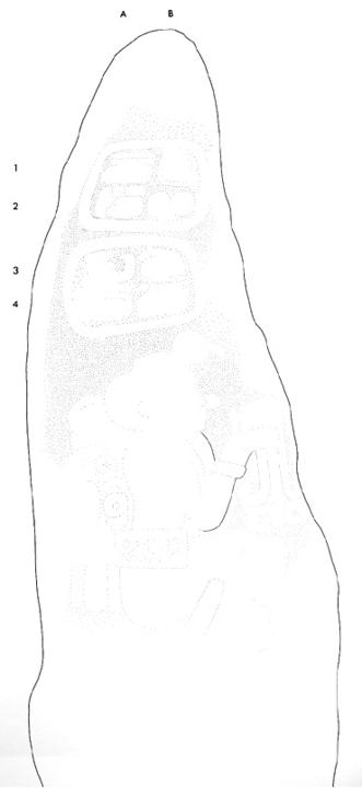 Drawing of Uaxactun, Stela 17, front, 2004.15.6.13.28
