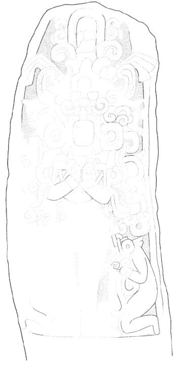 Drawing of Uaxactun, Stela 20, front, 2004.15.6.13.32
