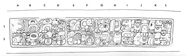 Drawing of Yaxchilan Lintel 23 front