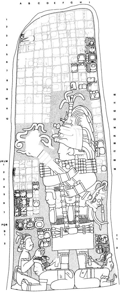 Drawing of Coba, Stela 4, front