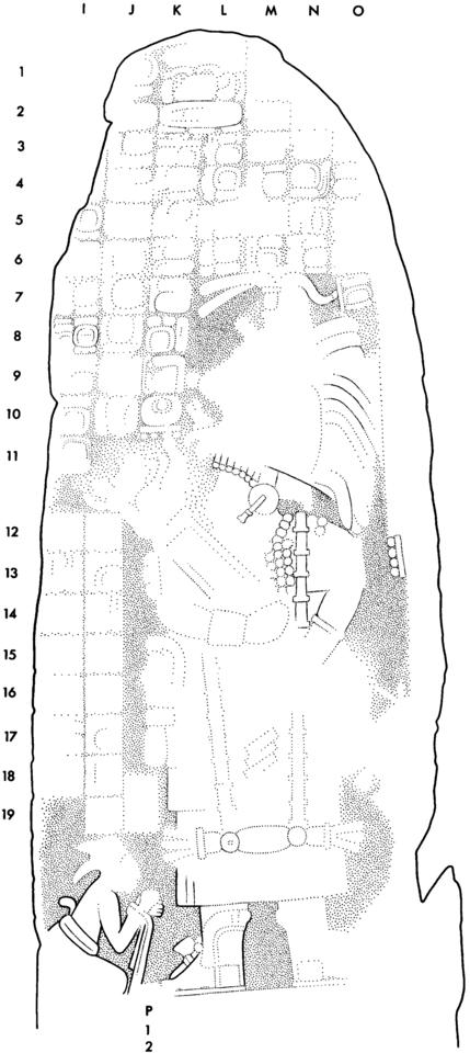 Drawing of Coba, Stela 5, back
