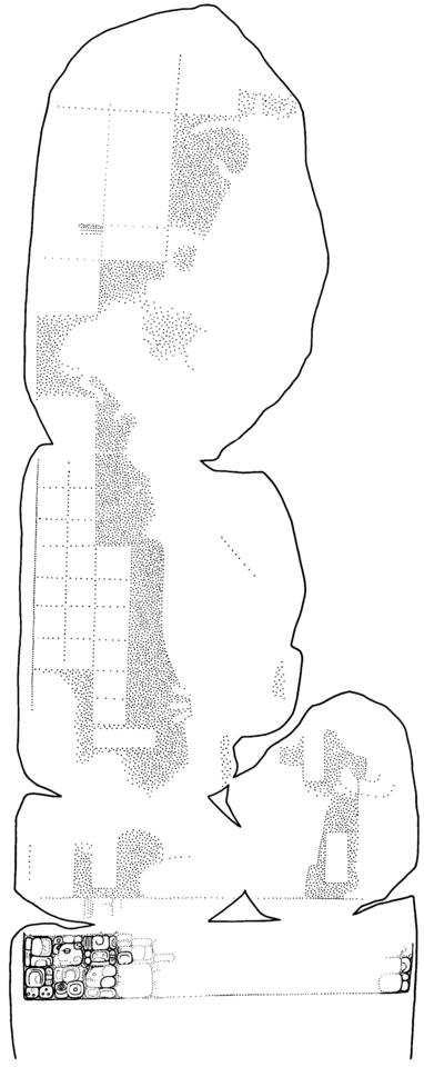 Drawing of Coba, Stela 19, front