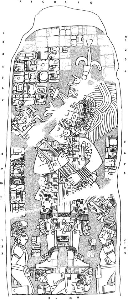 Drawing of Coba, Stela 20, front