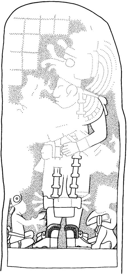 Drawing of Coba, Stela 21, front
