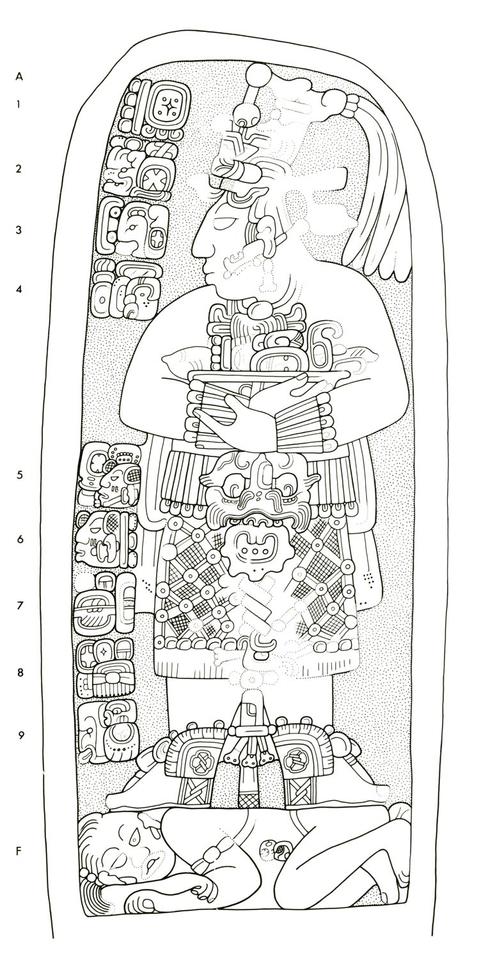 Drawing of Naranjo, Stela 24, front, 2004.15.6.2.45