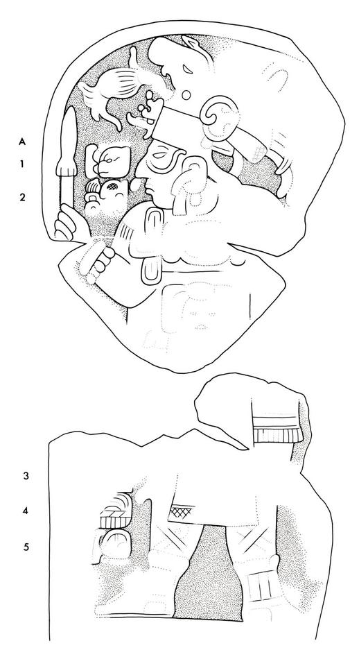 Drawing of Naranjo, Stela 4, front, 2004.15.6.2.10