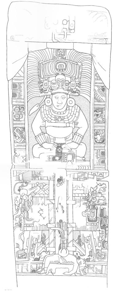 Drawing of Piedras Negras, Stela 11, front, 2004.15.6.19.35