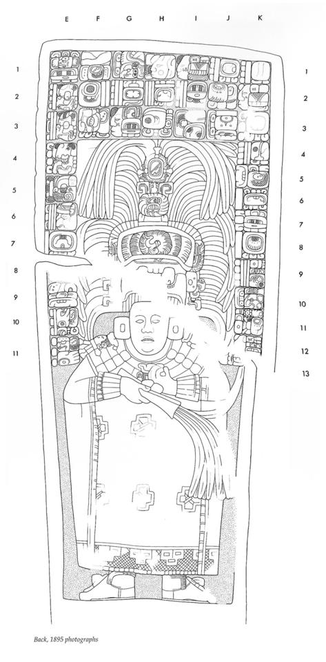 Drawing of Piedras Negras, Stela 1, back, 2004.15.6.19.1