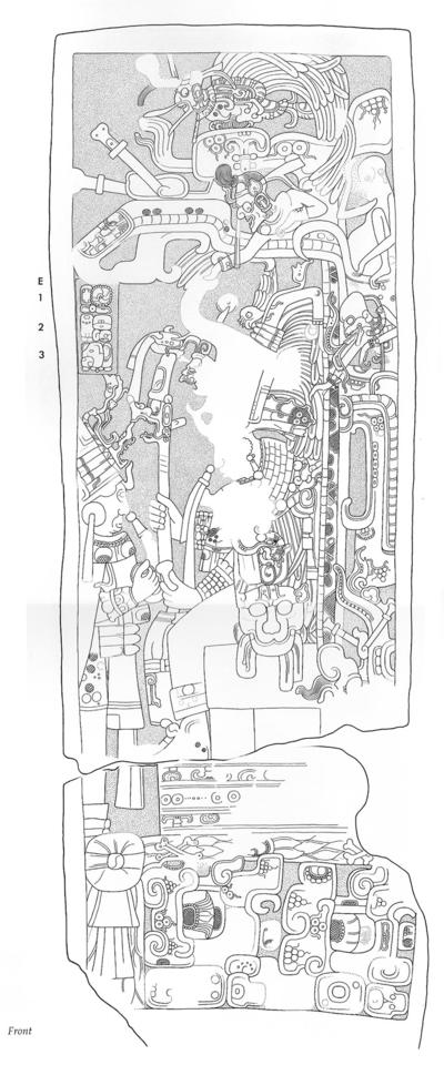 Drawing of Piedras Negras, Stela 5, front, 2004.15.6.19.14