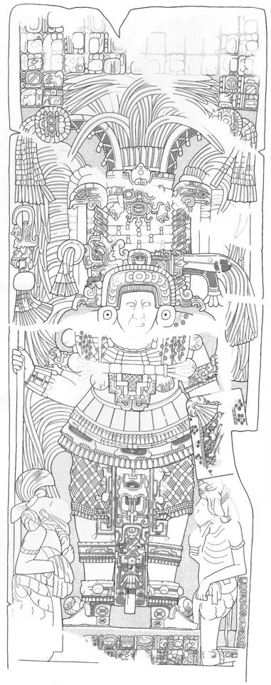 Drawing of Piedras Negras, Stela 8, front, 2004.15.6.19.23