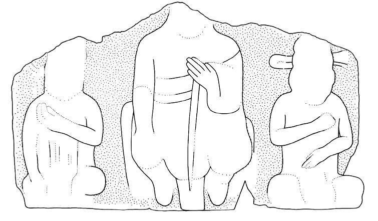 Drawing of Tonina, Monument 18, front, 2004.15.6.14.36
