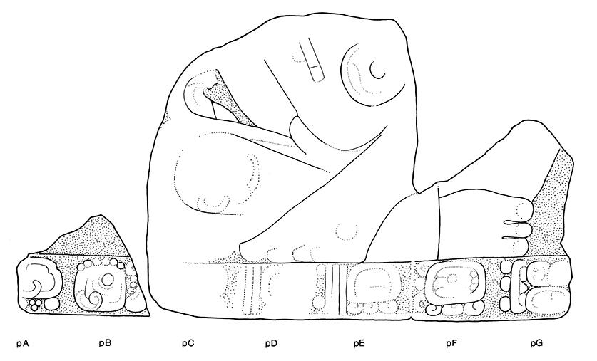 Drawing of Tonina Monument 133