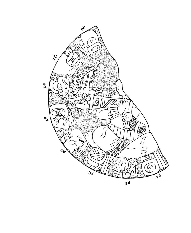 Drawing of Tonina Monument 144