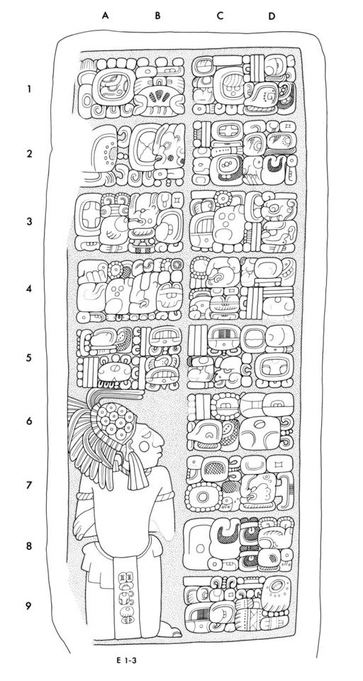 Drawing of Yaxchilan Stairway 3, Step 1 tread