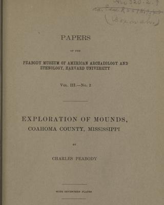 cover of Exploration of Monuds, Coahoma County, Mississippi