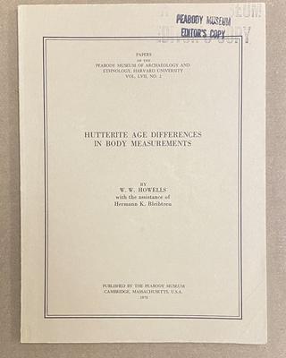 cover of Hutterite age differences in body measurements