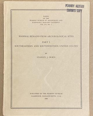 cover of Mammal remains from archeological sites Part I: southeastern and southwestern United States