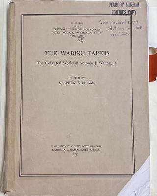 cover of The Waring papers; the collected works of Antonio J. Waring, Jr