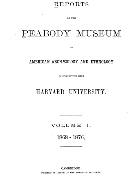 cover of Annual Report of the Trustees of the Peabody Museum of Archaeology and Ethnology, 1868 - 1876